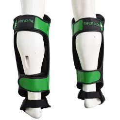 Shinobi Striker Shinguards - MMA Factory -Boxing Equipment Store Green Black 3