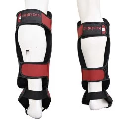 Shinobi Striker Shinguards - MMA Factory -Boxing Equipment Store Maroon Black 1