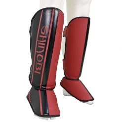Shinobi Striker Shinguards - MMA Factory -Boxing Equipment Store Maroon Black 2