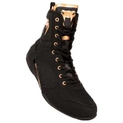 Venum Elite Boxing Shoes - Black/Bronze (New Style) - MMA Factory