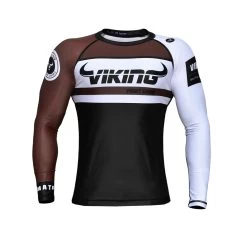 Viking Battle Rashguard - Long Sleeve - MMA Factory -Boxing Equipment Store battle rash brown fs f