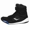 Everlast Elite Pro Hi Top - Black - MMA Factory -Boxing Equipment Store everlast elite high top boxing shoes black left