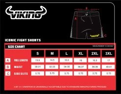 Viking Iconic Shorts - 5.75 Inch Side Slits - MMA Factory -Boxing Equipment Store iconic shorts size chart