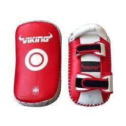 Viking Diablo Curved Pro Leather Thai Pads (Heavy Duty) - MMA Factory 26 Viking Diablo Curved Pro Leather Thai Pads (Heavy Duty) - MMA Factory -Boxing Equipment Store thai pads red white 2