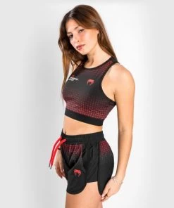 UFC Venum Performance Institute Sports Bra - MMA Factory -Boxing Equipment Store ufc venum performance institute sport bras black red 2