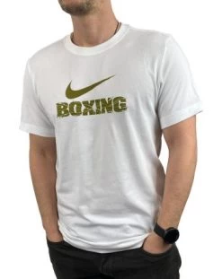 NIKE MEN'S BOXING SHATTERED LOGO TEE - MMA Factory -Boxing Equipment Store white gold